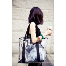 Women Summer Transparent Sugar Jelly Handbag Clear PVC Holographic Waterproof Beach Bag